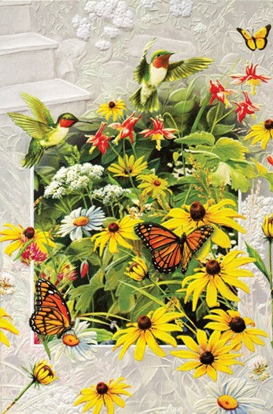Hummingbirds and Butterflies Birthday Card
