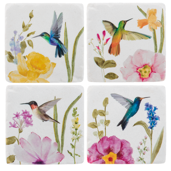 Hummingbird Floral Coasters