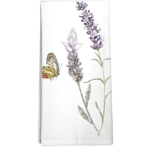 Lavender Sprig Butterfly Dish Towel