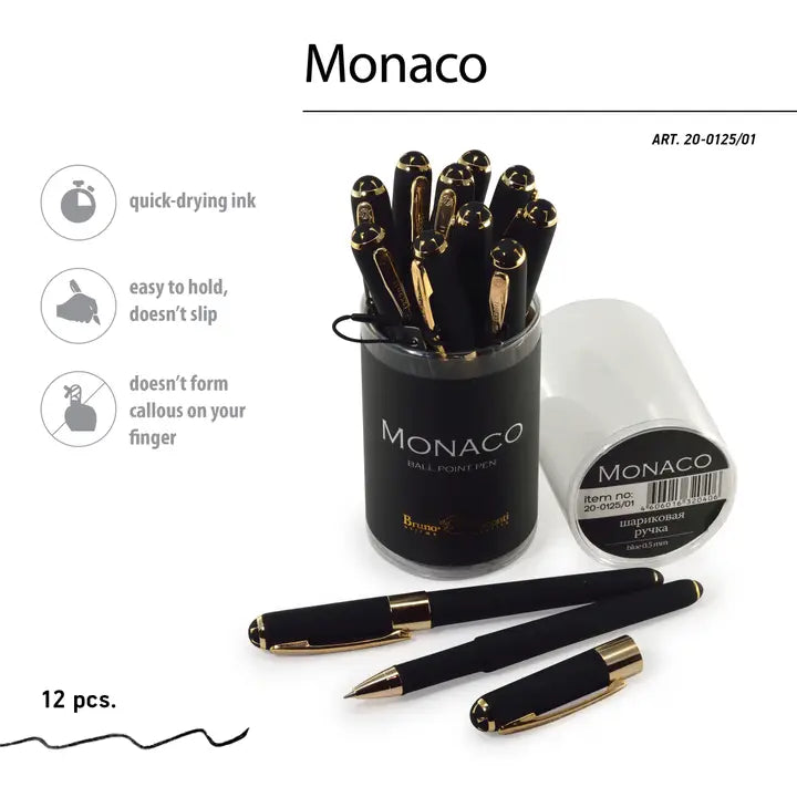 Monaco Ball Point Matte Black Pen