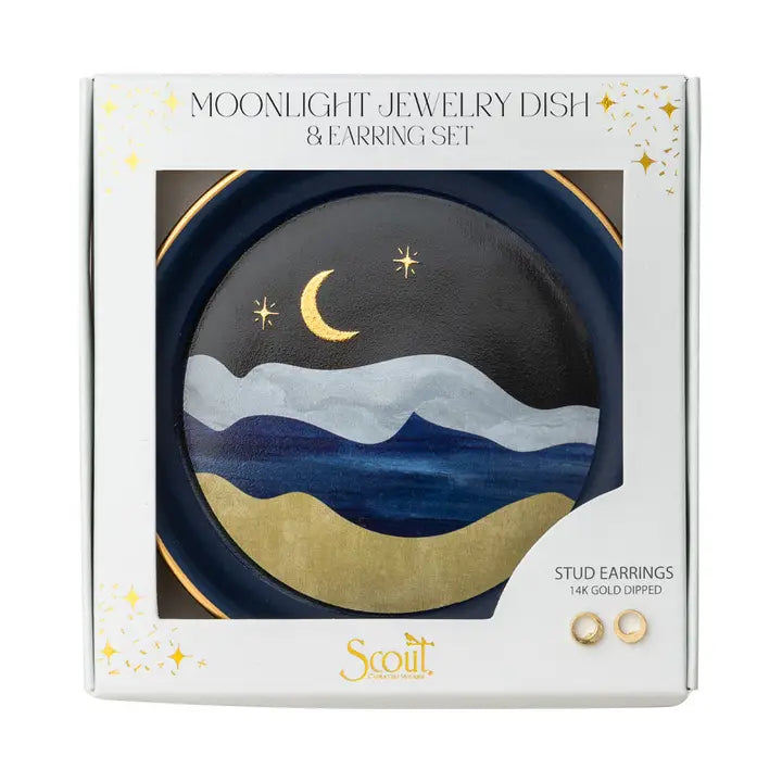 Moonlight Midnight Jewelry Dish With Earrings