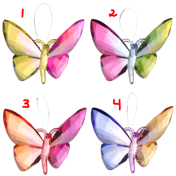 Multi Color Butterfly Crystal Ornament