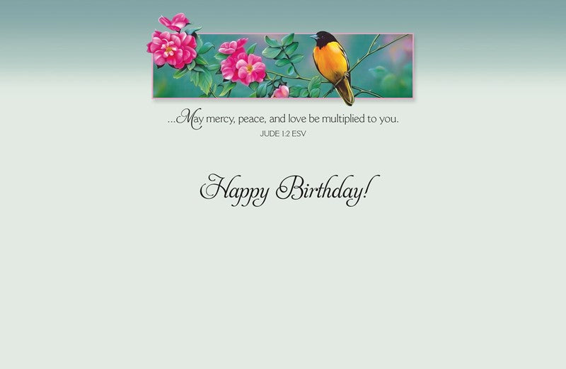 Orange Oriole Birthday Card