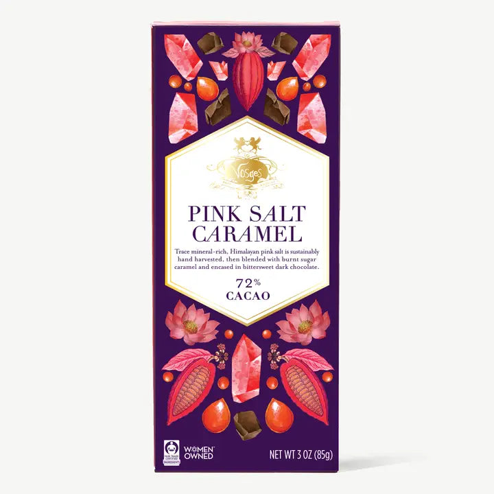 Pink Salt Caramel Gourmet Dark Chocolate Bar