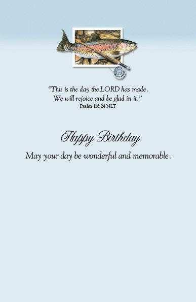 Rainbow Trout Fly Fishing Birthday Card