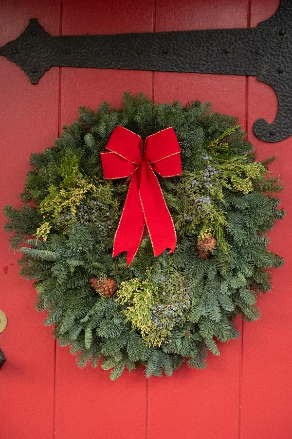 Christmas Wreath With Red Bow