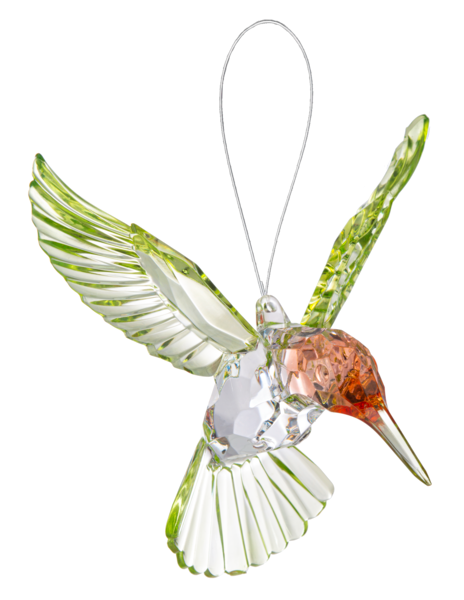 Red Throated Hummingbird Crystal Ornament