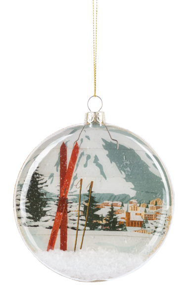 Red Ski Ornament