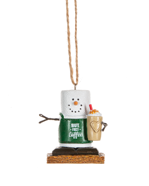 S'mores Coffee First Ornament 2023