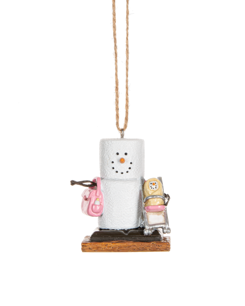 S'mores Baby in Pink Ornament 2023