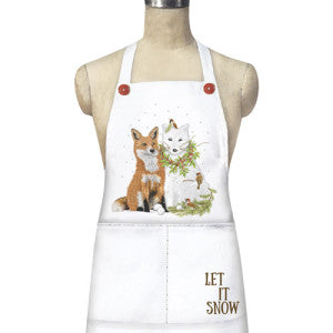 Snow And Red Fox Apron