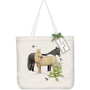 Horses In Snow Tote Bag