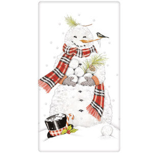 Snowman With Snowballs Dish Towel