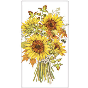 Sunflower Fall Bouquet Dish Towel