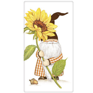 Sunflower Fall Gnome Fall Dish Towel