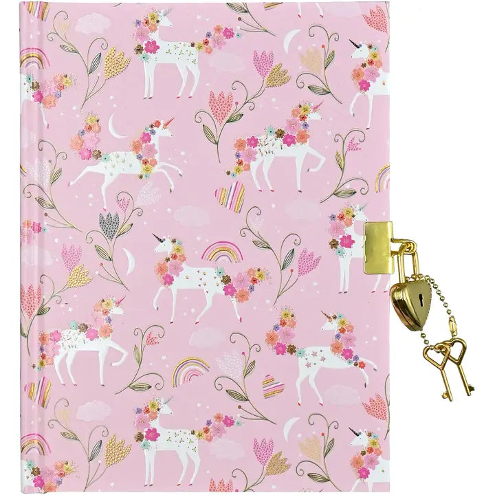 Unicorn Floral Locking Journal