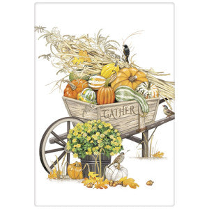 Wheelbarrow Fall Foliage Dish Towel