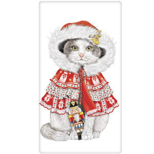 Cat Winter Cape Dish Towel