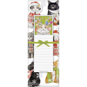 Winter Cats Notepad Dish Towel Set