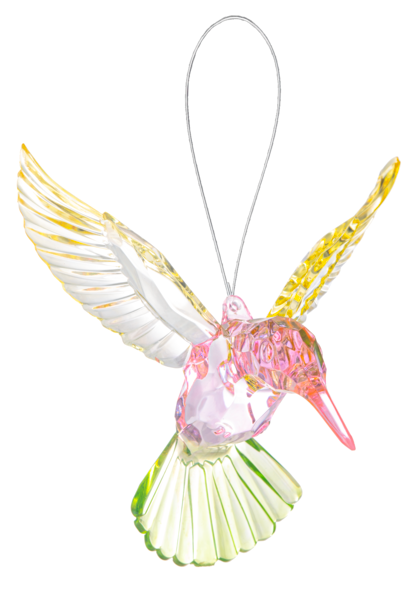 Springtime Hummingbird Crystal Ornament