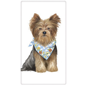 Yorkie Bandana Dish Towel