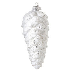 Christmas Glass Frosted Pinecone Ornament