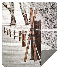 Denali Throw Accent Decor Vintage Skis