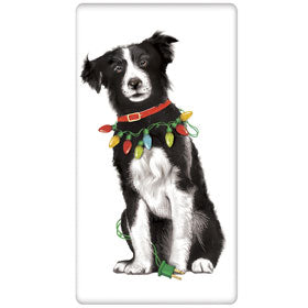 Mary Lake Thompson Border Collie Christmas Dog Towel