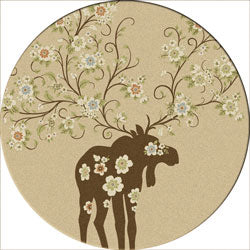 Rugs By American Dakota Moose Blossom Natural Round