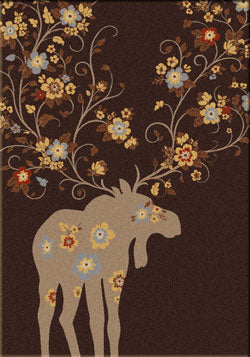 Rugs By American Dakota Moose Blossom Chocolate Rug