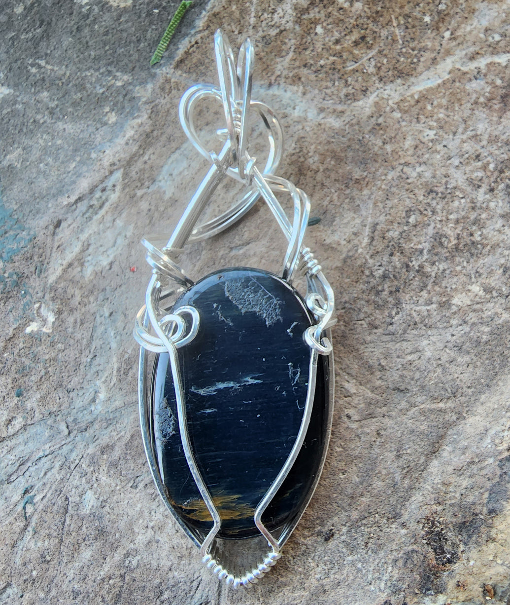 Blue Tiger's Eye Necklace Pendant