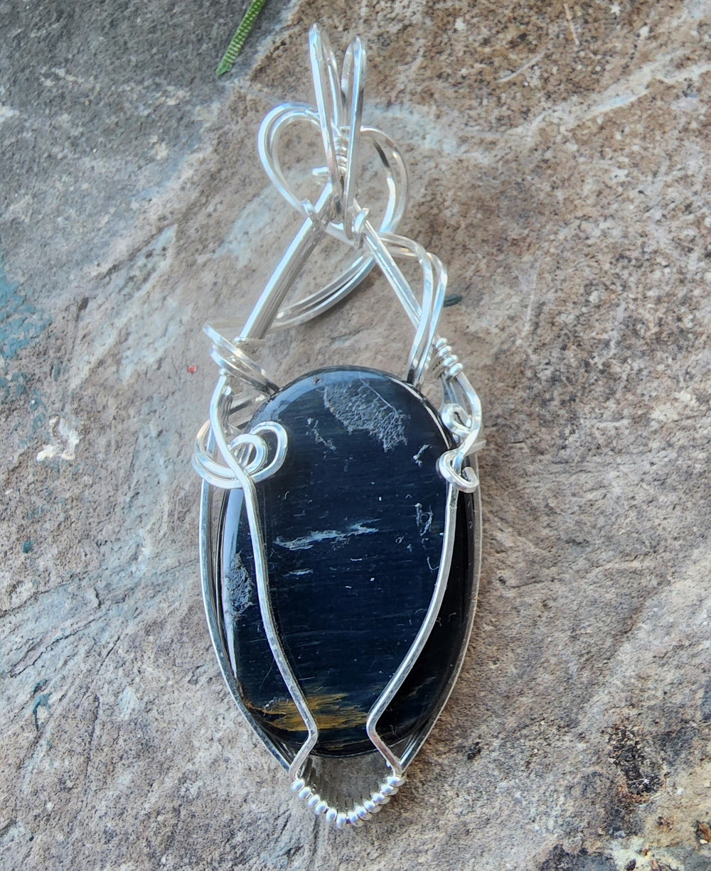 Blue Tiger's Eye Necklace Pendant