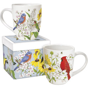 Cardinal and Hummingbird Coffee Cup