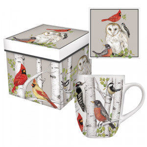 Cardinal and Owl Coffee Cup
