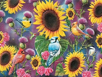 Birds and Flowers Birthday Card