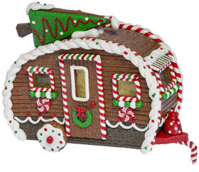 Gingerbread LED Vintage Display Trailer Camper House