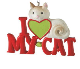 I Love My Cat Ornament Personalize