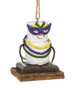 smores ornament mardi gras with necklace