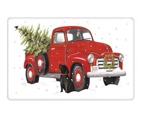 Christmas Truck Black Lab  Dish Towel