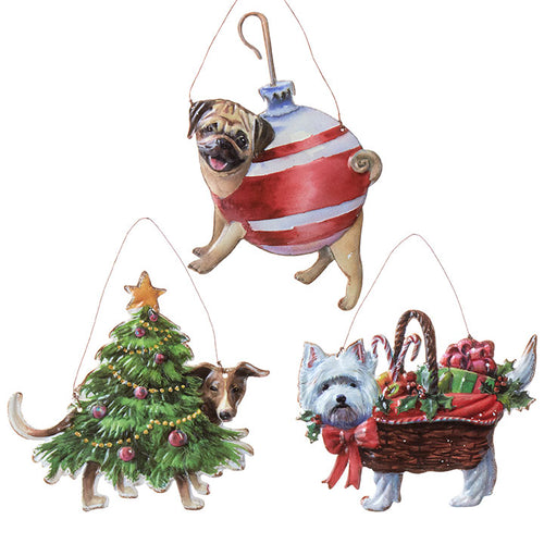 metal christmas dog ornaments