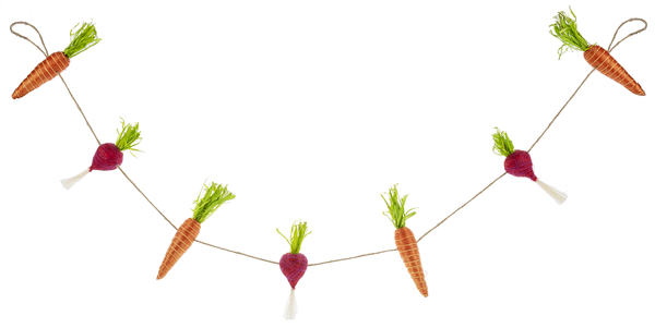 Super Cute Carrot and Beet Garland 46 1/2'' Long Farm Themed Decorations