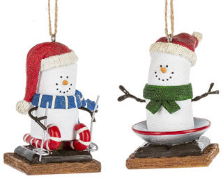 Sledding or Skiing S'mores Original Ornaments