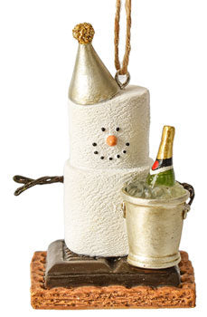 smores ornaments champagne in ice bucket