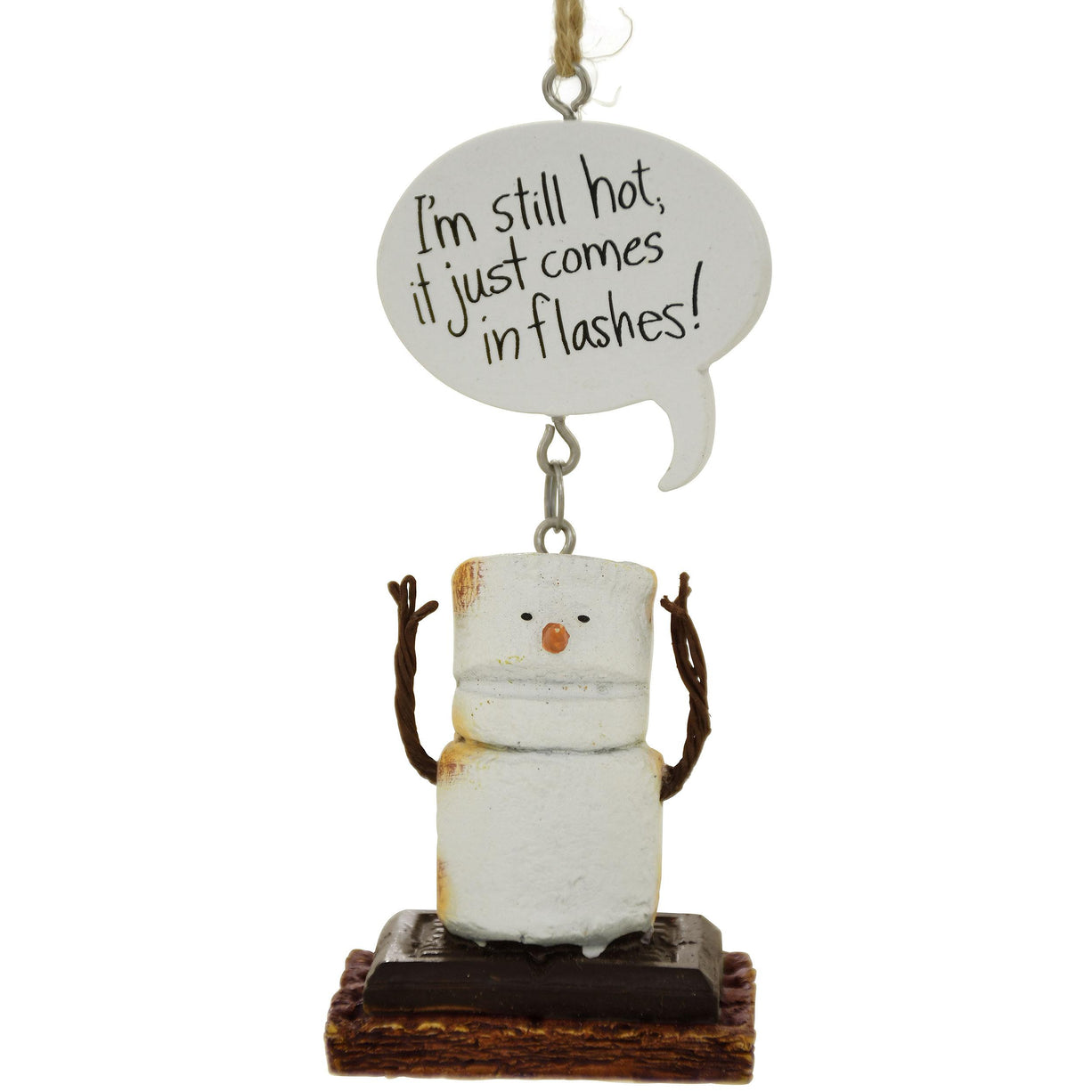 S'mores Ornament Snowman  ~  ''I'm Still Hot It Just Comes In Flashes''